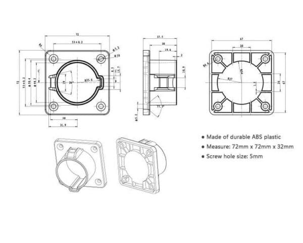 J1772 Plug Holder Drawings